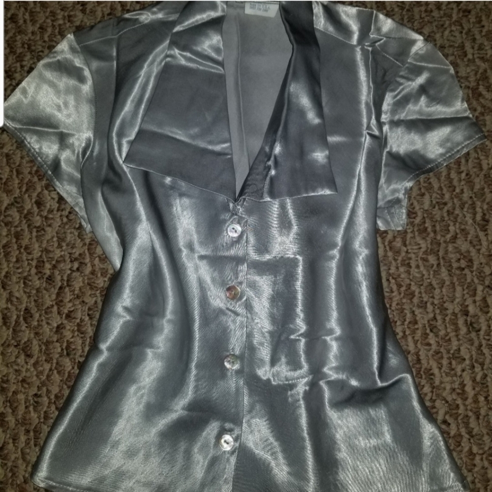 Elegant Silver Women's Top